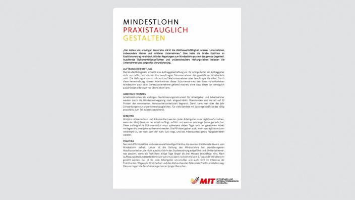 Mindestlohn praxistauglich gestalten